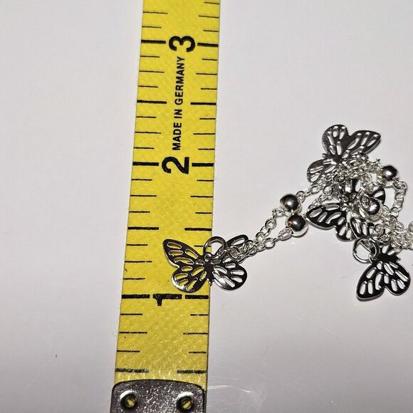 Womens Silver Tone Filigree Butterfly Ankle Bracelet Anklet 8.5 - 11" - Picture 10 of 15